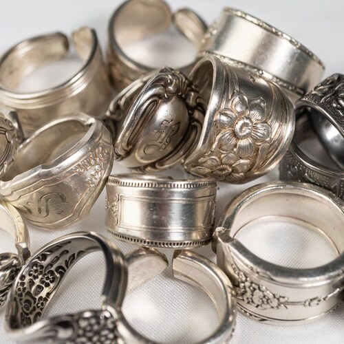 BULK SPOON RINGS Engraved Spoon Ring Lot 150 Set Statement Etsy