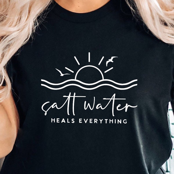 Saltwater Heals Everything SVG PNG PDF, Salt Water Svg Datei, Sunshine Svg, Urlaub Svg, Sublimation Design, Sommer Svg, Svg Datei für Cricut