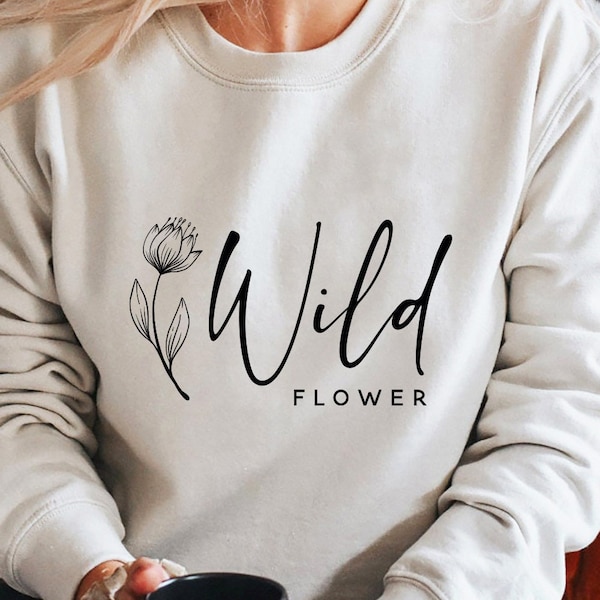 Wildflower SVG, Floral SVG, Plants cut file, Women Quotes Svg, Inspirational Shirts Design SVG, Sublimation Svg, Stay Wild Cricut cut file