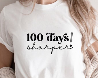 100 Days Sharper SVG, 100 Days of School SVG, Teacher Svg, School Shirt Svg, Kid's shirt Svg, 100th Days of School Cricut cut file Svg