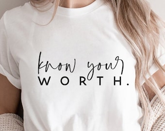 Know Your Worth Svg, Self Love SVG, Inspiration Quotes Svg, Motivational Svg, Quote Svg, Afro Queen Svg, Know your worth PNG Cut Files