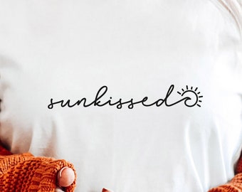 Sunkissed SVG PNG PDF, Summer Svg, Sunkissed Png, Summer Tshirt Svg, Vacation Svg, Travel Svg, dxf, Cut File for Cricut and Silhouette
