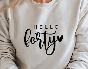 Hello Forty SVG: 40. Geburtstag Diva Design (Digitaler Download)