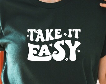Take It Easy SVG PNG PDF, Retro Wavy Svg, Wavy Text Svg, Good Vibes Svg, Groovy Svg, Motivational Svg, Boho Svg, Popular Svg, Trendy Svg