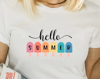 Bonjour Summer Popsicles SVG PNG PDF, signe été, Svg été, plage, Svg voyage, vacances, Svg été, vie à la plage Svg