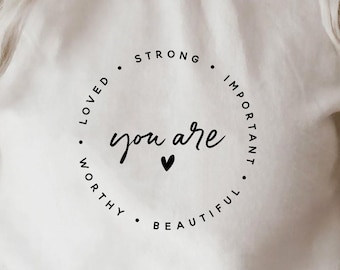 You are Strong SVG PDF PNG, Loved Svg, Worthy Svg, You are Important Svg, Bible Verse Svg, Christian Svg Cut Files for Cricut & Silhouette