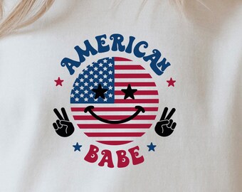 American Babe SVG PNG PDF, 4th of July Svg, Fourth Of July Svg, Patriotic shirt Svg, Independence day Svg, Sublimation Shirt Svg for Cricut