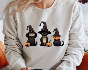 Сute Witch Cat Halloween Png, Vintage Pompoen Heksenhoed Cat Lover Png, Black Cat Png, Spooky Season Png, Halloween Witch Png, Cute Cat Png