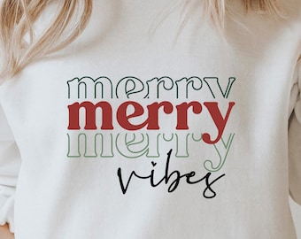 Merry Vibes SVG PNG PDF, Christmas Vibes Svg, Christmas Mom Svg, Merry Christmas Svg, Christmas Svg, Christmas Jumper Svg, Winter Svg