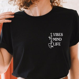 Mente positiva Vibraciones positivas Vida positiva SVG PNG PDF, svg positivo, salud mental svg, cita inspiradora, cita positiva svg