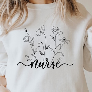 Nurse Svg, Nurse Floral Svg, Flower Bouquet Svg, Nursing Svg, Nurse Shirt Svg, Nurse Flower Svg, Nurse Mom Svg Png Cut File For Cricut,