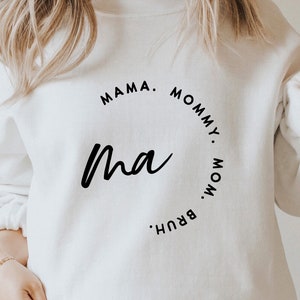 Mamá. Mamá. Mamá. Mom Bruh SVG PNG PDF, Día de la Madre Svg, Camisa de mamá Svg, Regalo para mamá Svg, Mom Life Svg, Png Cortar archivos para Circut Sublimación