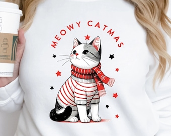 ニャーニャー猫マス PNG、ニャーニャークリスマス PNG、かわいいクリスマス猫 PNG、かわいい猫 PNG、クリスマス猫 PNG、クリスマス PNG、デジタルインスタントダウンロード