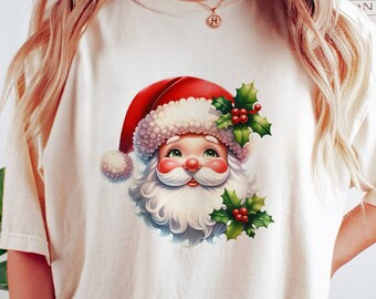 Retro Santa PNG, Christmas Png, Christmas Santa PNG, Cute Vintage Santa Png, Classic Christmas PNG, Retro Santa Christmas Instant Download