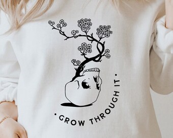 Floral Skeleton SVG: Grow Through It, Mental Health (PNG, PDF)