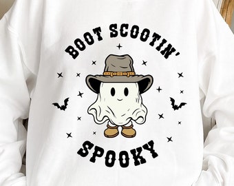 Boot Scoot Spooky SVG: Western Cowboy Ghost, Halloween Design (Digital File)