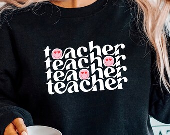 Retro Teacher Happy Face SVG: Teacher Shirt Design (Digital File)