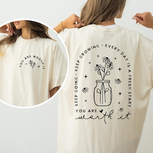 Positive Ästhetische SVG PNG Keep Going, Selbstliebe SVG motivierend Zitat Wildblume svg, Boho Png, Manifest svg würdig svg vorne und hinten svg