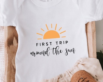 First Trip Around The Sun SVG: Boho Birthday Cut File (Digital Download)