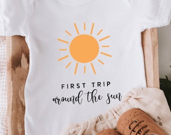 Boho First Trip Around The Sun SVG: 1st Birthday Cut File (PNG, PDF)