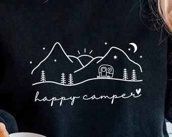 Happy Camper SVG PNG PDF, Camping Life Svg, Camper Svg, Camp Life Svg, Camping Shirt Svg, Adventure Svg, Vacation Svg, Campfire Svg, Png Dxf