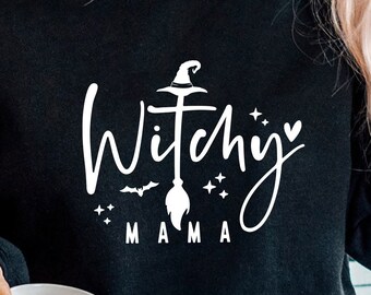 Witchy Mama SVG: ketel, kristallen, spookachtige sfeer (digitaal bestand)