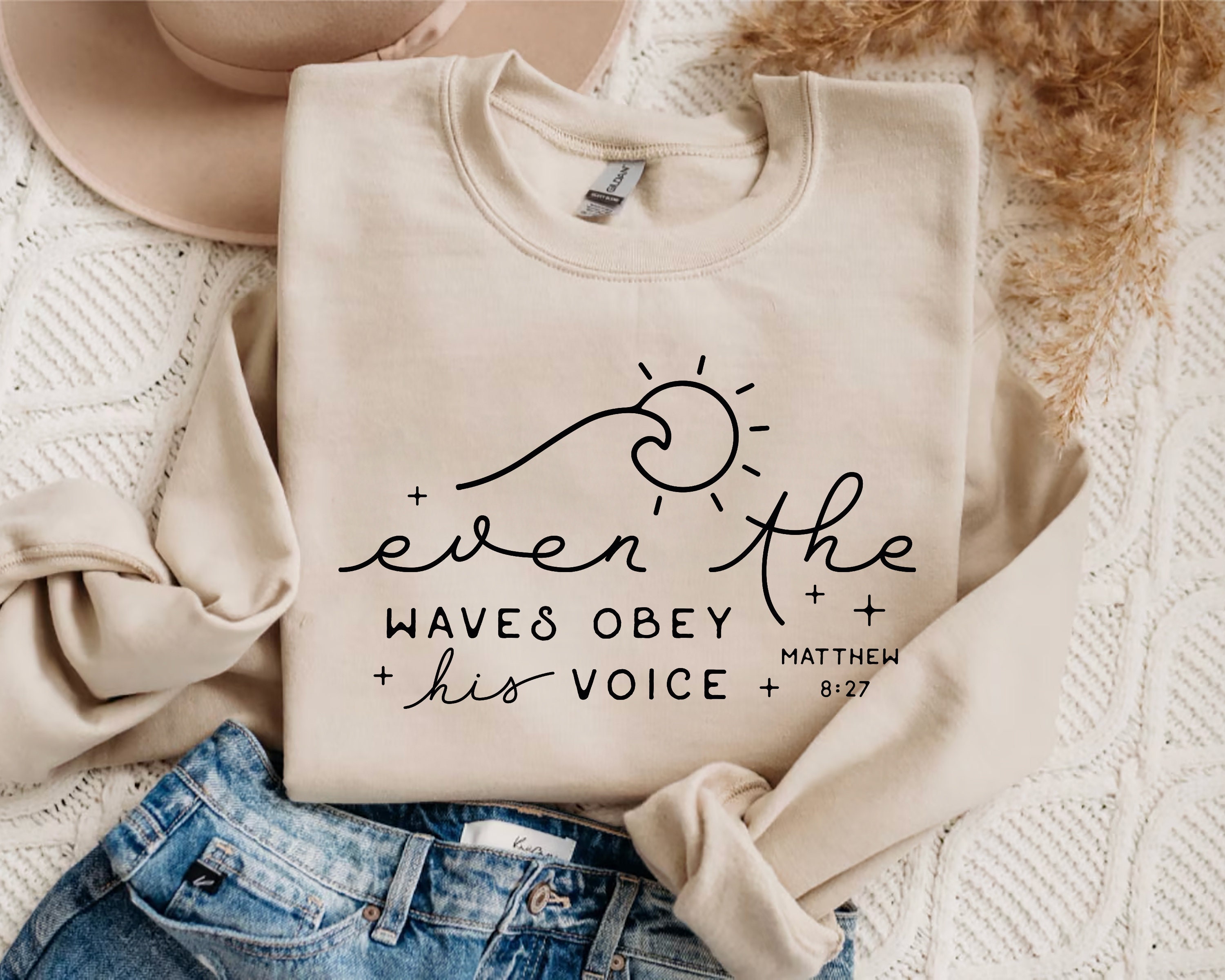 Even the Waves Obey His Voice SVG PNG, Retro Christian Sublimation
