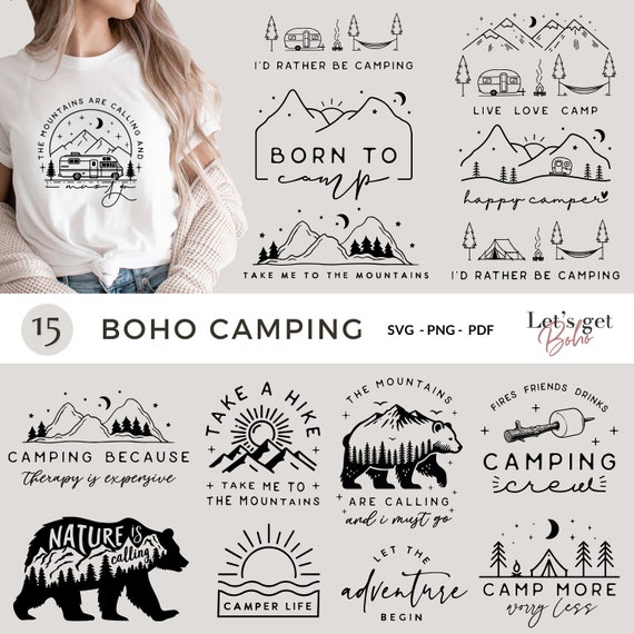 Boho Camping SVG Bundle: Adventure Designs (Digital File)