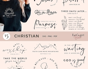 15 Christian SVG PNG Bundle, Religious Svg Bundle, Motivational Quotes Svg Bundle, Bible Verse Svg, Coffee Mug Svg, Jesus Svg, God Svg Png