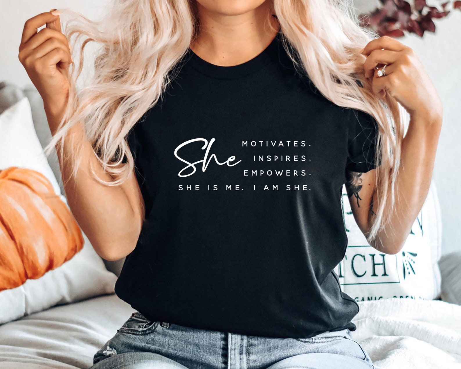 I Am She SVG PNG PDF She Motivates Inspires Empowers Svg She - Etsy