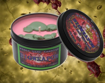 BIOWEAPON Video Game Candle| Tin Candle | Non toxic and Soy | 8 oz fandom home decor