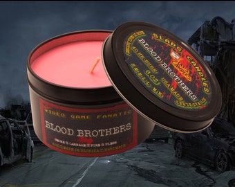 Blood Brothers-Video game inspired | BLACK TIN | Non toxic and Soy | 8 oz fandom home decor