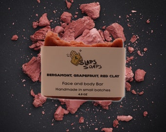 Red Clay Bar | Bergamont and Grapefruit | 4.5 Oz Bar | Coconut oil and Olive Oil | 2 bars