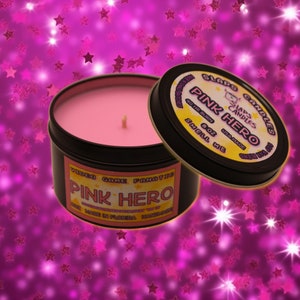 Pink Hero-Video Game Candle | Pink Fruity loops | Pink Guy | Video game fandom | Soy candle Decor