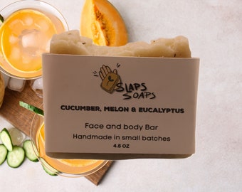 Bentonite Clay Bar | Cucumber, Melon and Eucalyptus | 4.5 Oz Bar | Coconut and Olive Oil | 2 bars