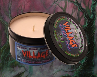 Village inspired Video game Candle| Tin Black | Non toxic and Soy | 8 oz Fandom Home Decor