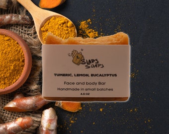 Tumeric and Sea Moss | Lemony and Eucalyptus | 4.5 OZ Bar | Coconut and Olive Oil | 2 bars