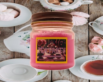 Soy Candle | Readers' Candle | Tea Party | Mason Jar 8 oz