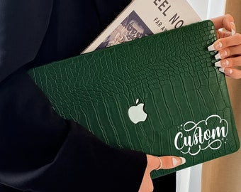 ヴィンテージグリーンのユニークなハードケースカバー（MacBook Air 13