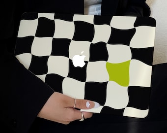 Retro Black Plaid Case for New MacBook Pro 14 Pro A2442 Pro 16 inch 2022 M2 Air 13 A2681    M2 Pro 13 A2338 and Unique Laptop Case