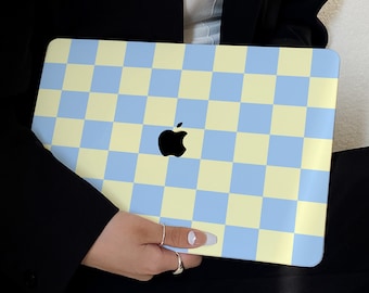 Vibrant Blue Plaid Case for New MacBook Pro 14 Pro A2442 Pro 16 inch 2022 M2 Air 13 A2681    M2 Pro 13 A2338 and Unique Laptop Case