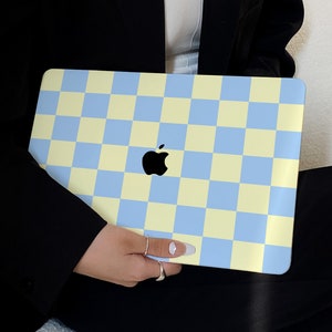 Lebendige blau karierte Hülle für das neue MacBook Pro 14 Pro A2442 Pro 16 Zoll 2022 M2 Air 13 A2681 M2 Pro 13 A2338 und einzigartige Laptop Hülle