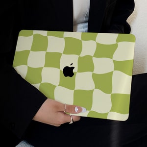 Fresh Green Plaid Case for New MacBook Pro 14 Pro A2442 Pro 16 inch 2022 M2 Air 13 A2681    M2 Pro 13 A2338 and Unique Laptop Case