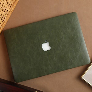 新しい MacBook Pro 14 Pro A2442 Pro 16 インチ 2022 M2 Air 13 A2681 M2 Pro 13 A2338 用ヴィンテージ モスグリーン ケースとユニークなラップトップ ケース