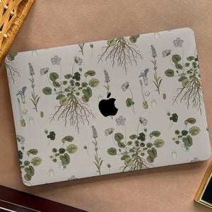 Grey-Brown Bouquet Case for New MacBook Pro 14 Pro A2442 Pro 16 inch 2022 M2 Air 13 A2681    M2 Pro 13 A2338 and Unique Laptop Case