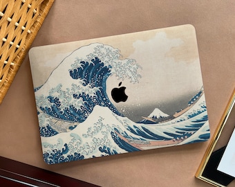Japanese Kanagawa Surfing Case for New MacBook Pro 14 Pro A2442 Pro 16 inch 2022 M2 Air 13 A2681    M2 Pro 13 A2338 and Unique Laptop Case