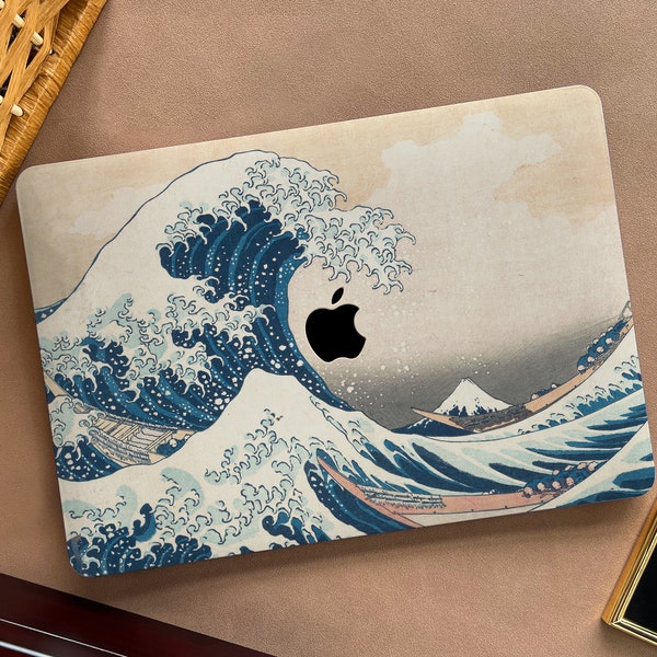 Japanische Kanagawa Surfing Tasche für neue MacBook Pro 14 Pro A2442 Pro 16 Zoll 2022 M2 Air 13 A2681 M2 Pro 13 A2338 und Einzigartige Laptop Tasche