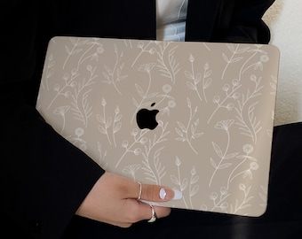 Funda Camel Elegant Flowers para nuevo MacBook Pro 14 Pro A2442 Pro 16 pulgadas 2022 M2 Air 13 A2681 M2 Pro 13 A2338