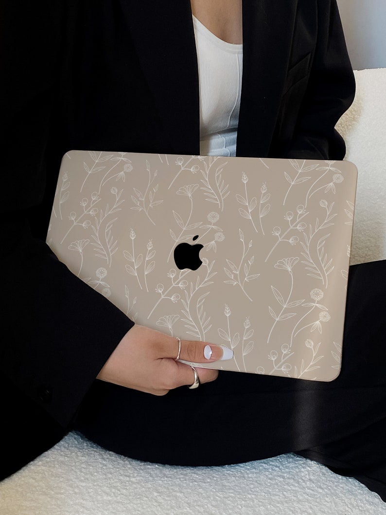Camel Elegant Flowers Case for New MacBook Pro 14 Pro A2442 Pro 16 inch 2022 M2 Air 13 A2681 M2 Pro 13 A2338 image 1