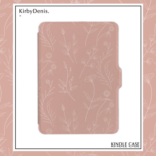 Pastel Pink Elegant Flowers Personalized Kindle Case,All New Kindle 6" 2022 case, Case Cover for Kindle Paperwhite 1/2/3/4